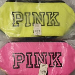 Victoria's Secret PINK Neon Yellow and Pink Lunch Bags (2)